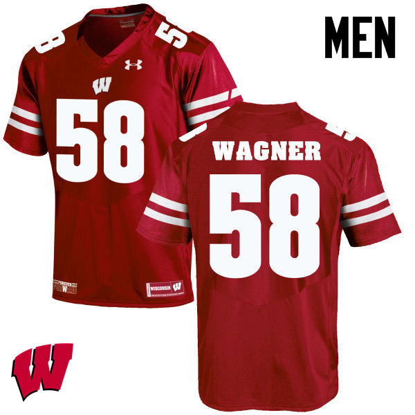 Wisconsin Badgers Men's #58 Rick Wagner NCAA Under Armour Authentic Red College Stitched Football Jersey YG40O25AB